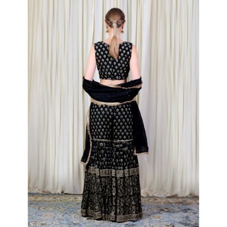 Black blouse with Sharara Set